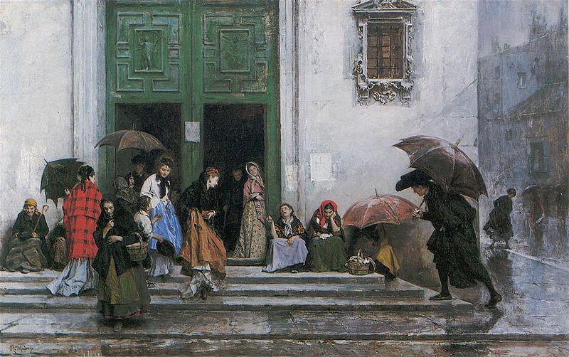 Raimundo Madrazo Coming out of Church Germany oil painting art